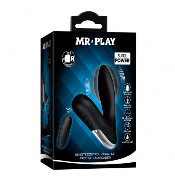 MR PLAY - NASREDDIN Inflatable Vibrating Anal Massager (Chargeable - Black)